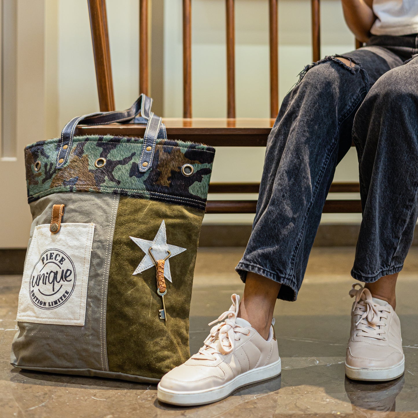 Retro-Rustic Tote Bag