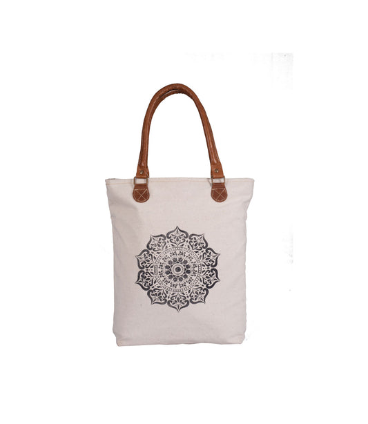 Monochromatic Mandala Tote Bag